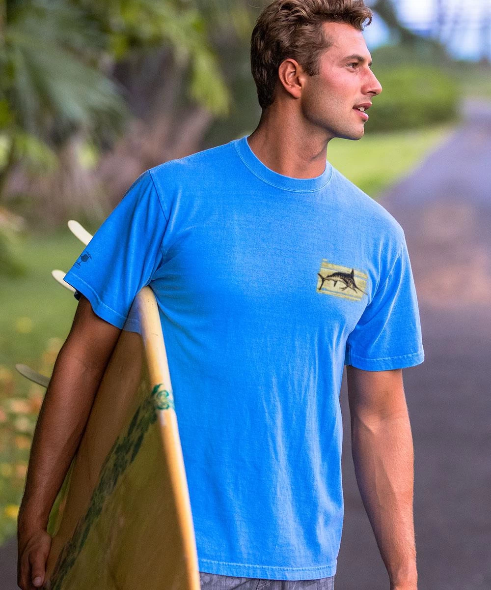 Kona Jack’s Rules - Blue Hawaii Dyed Short Sleeve Crewneck T-Shirt - Image 2