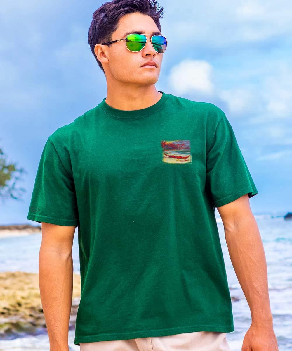 Artsy Diamond Head - Forest Green Short Sleeve Crewneck T-Shirt - Image 2