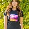 Beach Hawaii - Black Short Sleeve Crewneck T-Shirt