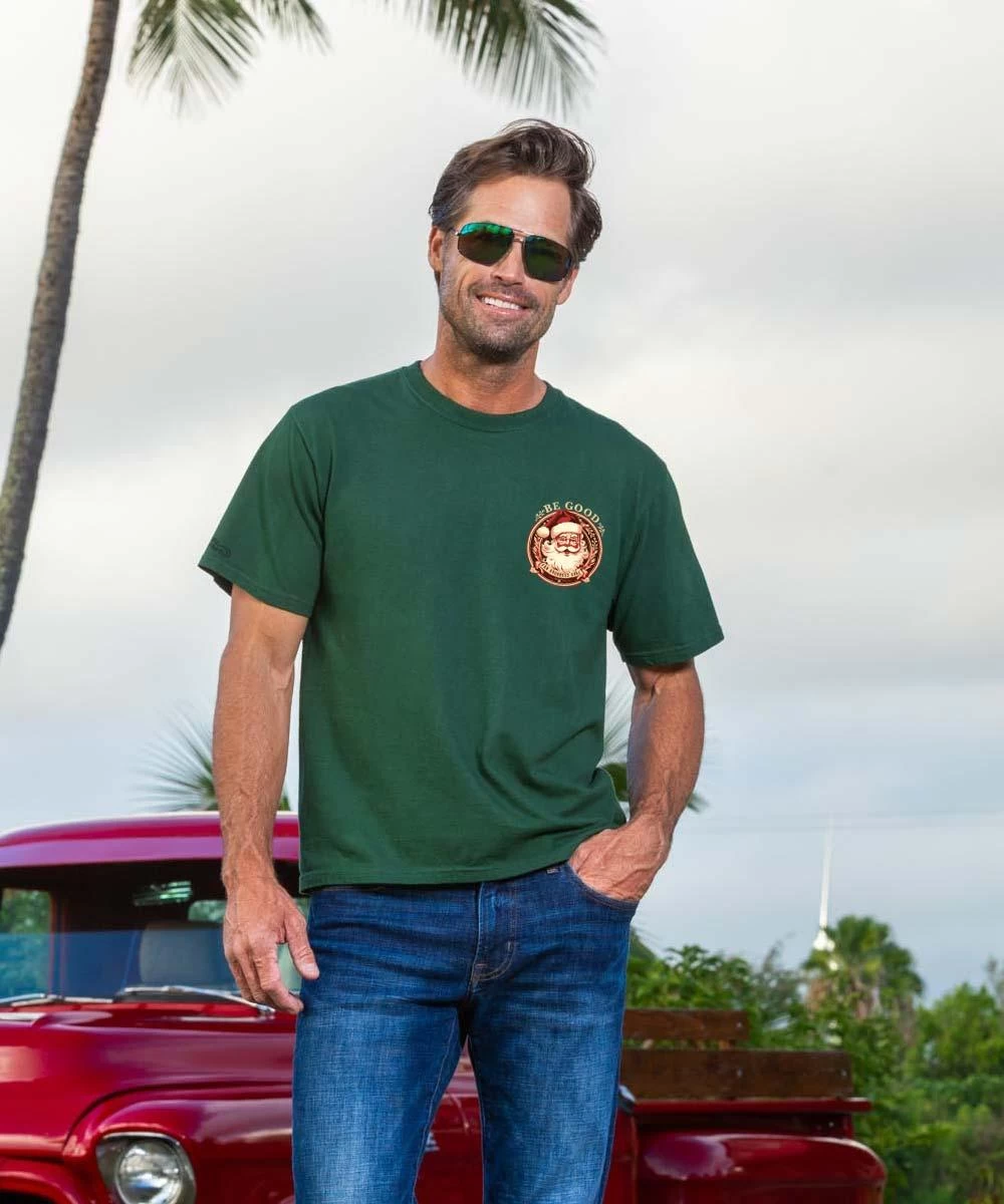 Be Good Santa - Forest Green Short Sleeve Crewneck T-Shirt - Image 2