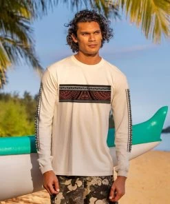 Chief Tapa Band - Coconut Dyed Long Sleeve Crewneck T-Shirt