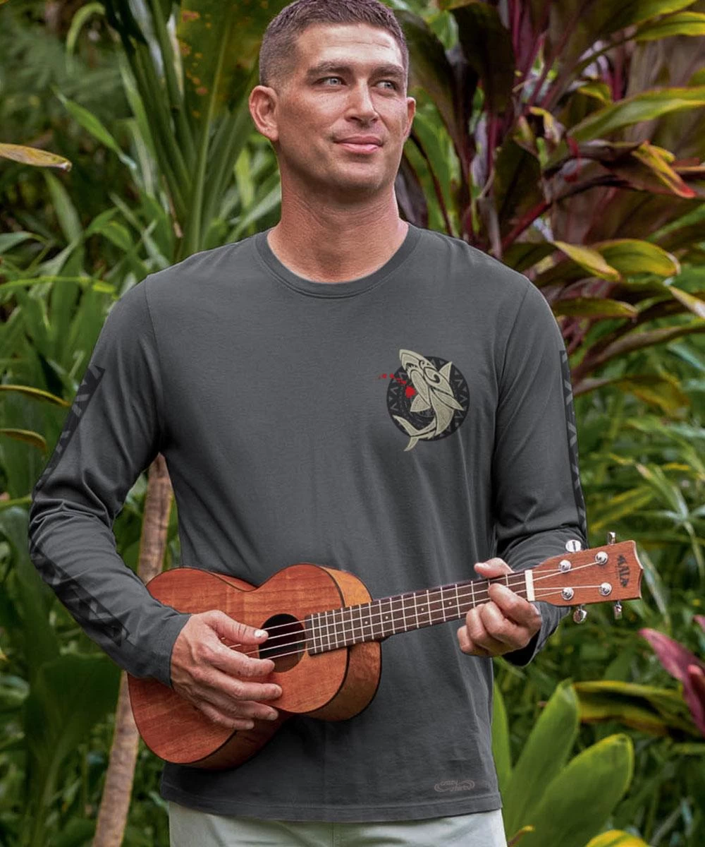 Mano Island Spirit - Smoke Long Sleeve Pima T-Shirt - Image 2