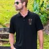 Canoe Hoe - Black Short Sleeve Pique’ Polo Shirt