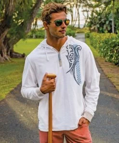Ali’i Guard - Natural/Gray Long Sleeve Longboard Hooded Tee