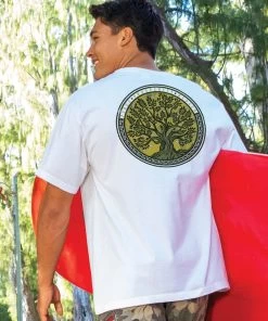 Peace Olive Tree - White Short Sleeve Crewneck T-Shirt