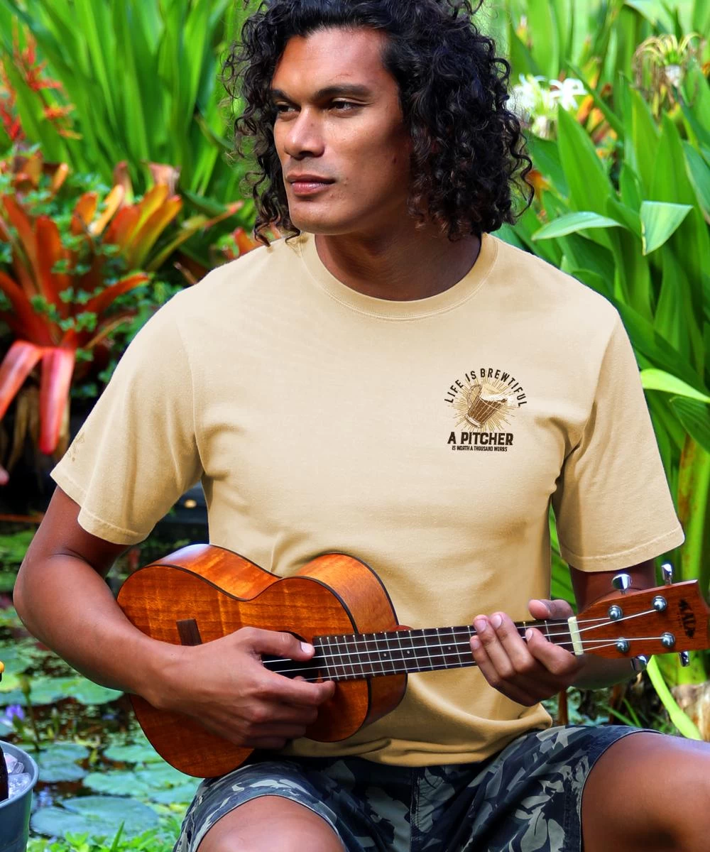 Life Is Brewtiful - Beer Dyed Short Sleeve Crewneck T-Shirt - Image 2