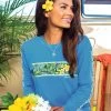 Tropical Pua Band - Blue Hawaii Dyed Long Sleeve Crewneck T-Shirt
