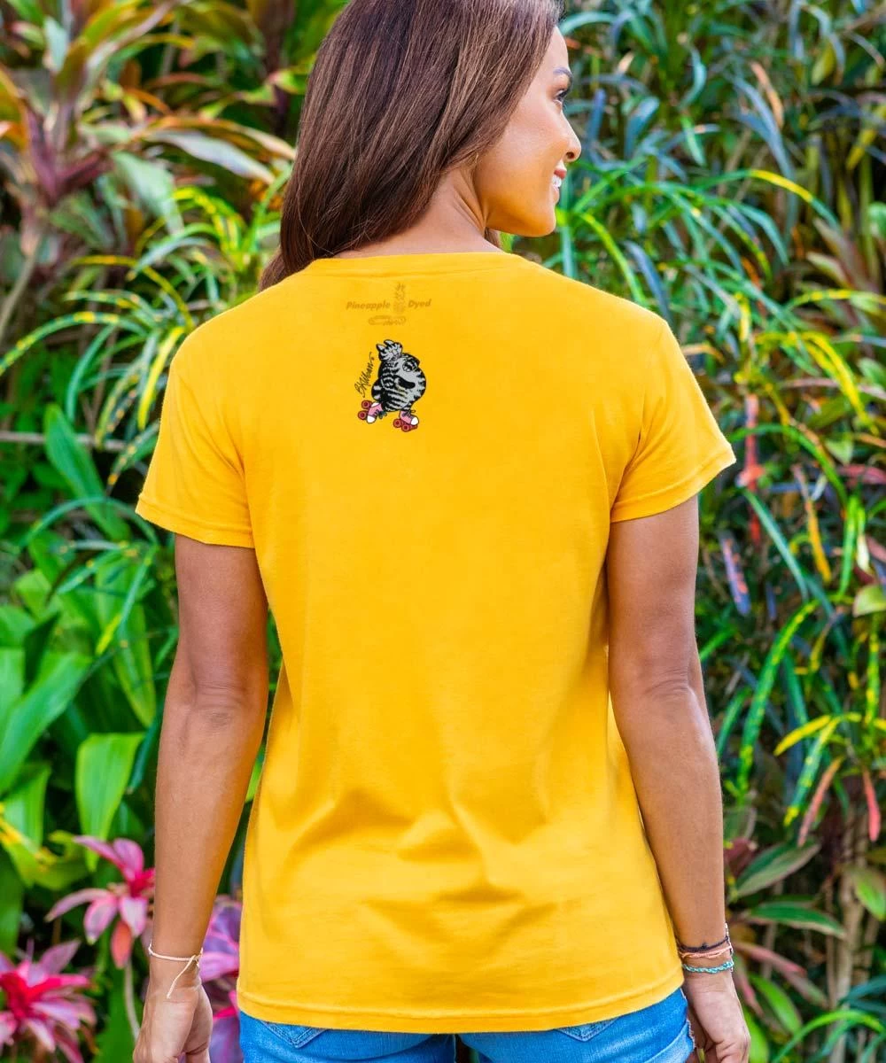 B. Kliban Skatey Cats - Pineapple Dyed Short Sleeve Crewneck T-Shirt - Image 2