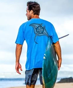 Ehukai Manta - Blue Hawaii Dyed Short Sleeve Crewneck T-Shirt