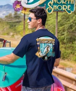 North Shore Signage - Navy Short Sleeve Crewneck T-Shirt