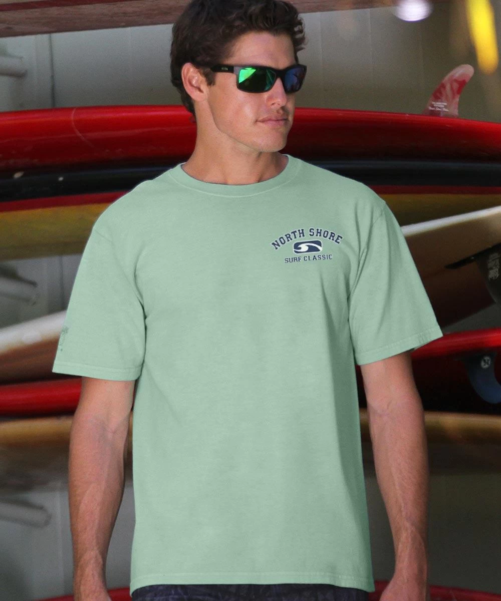 North Shore Surf Classic - Key Lime Dyed Short Sleeve Crewneck T-Shirt - Image 2
