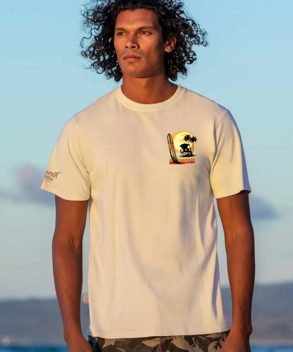 Retro Surf Beach - Coconut Dyed Short Sleeve Crewneck T-Shirt - Image 2