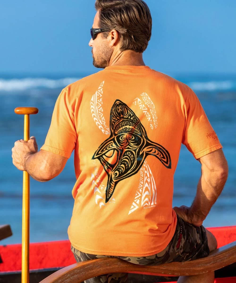 Shark Wave - Apricot Dyed Short Sleeve Crewneck T-Shirt