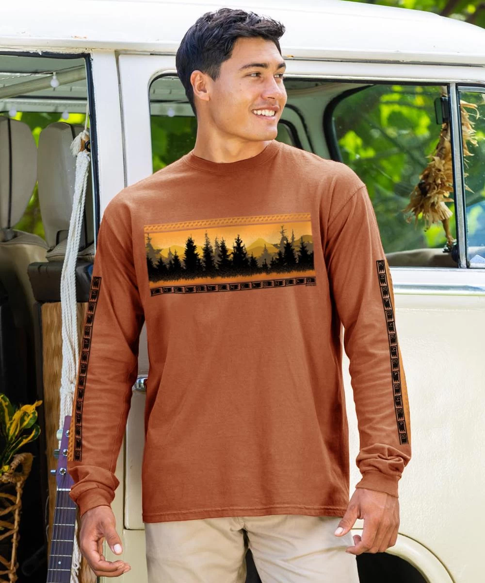 Mountain View Band - Cinnamon Dyed Long Sleeve Crewneck T-Shirt