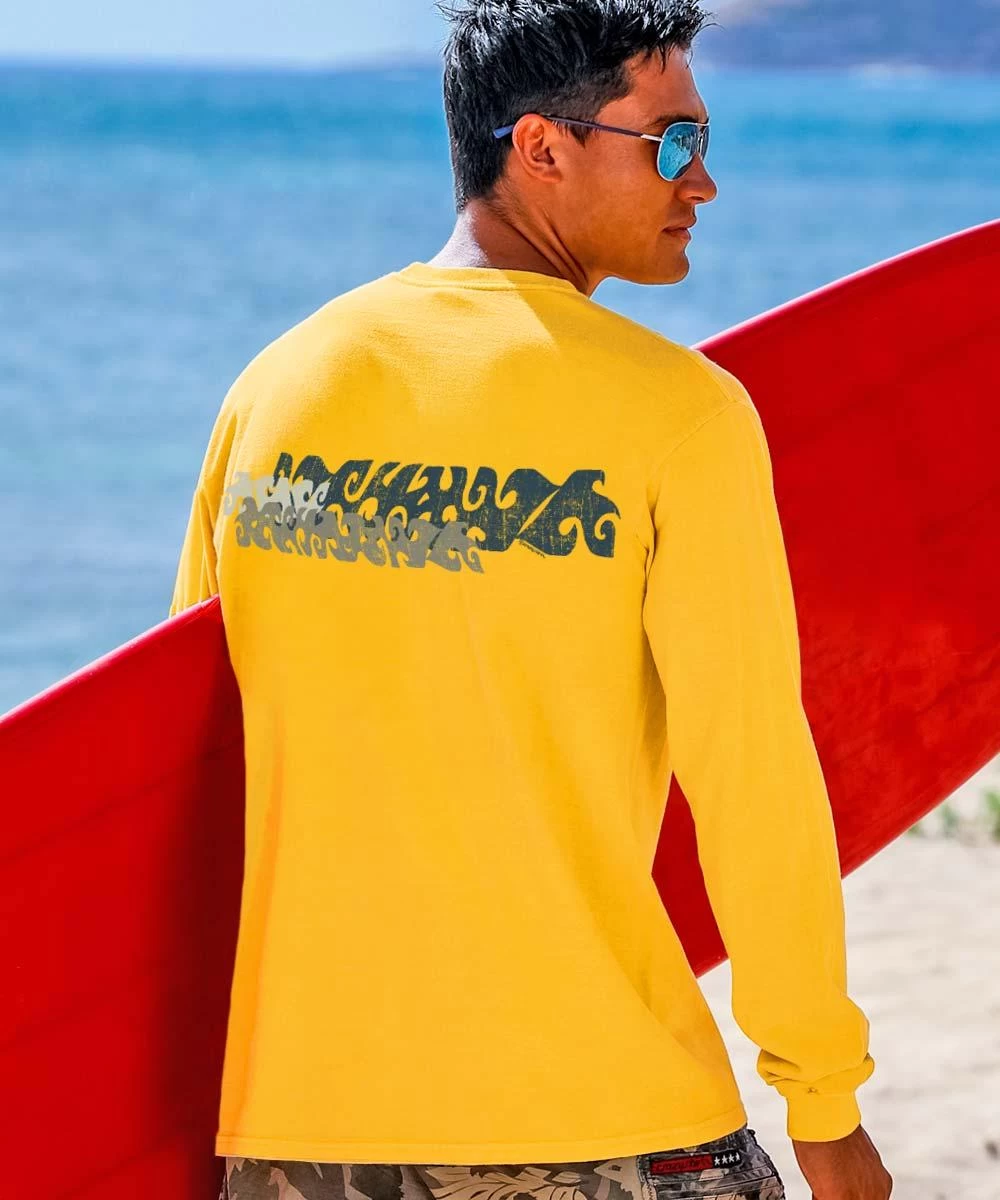 Bone Shell - Pineapple Dyed Long Sleeve Crewneck T-Shirt - Image 2