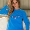 Tribal Night Shade - Blue Hawaii Dyed Long Sleeve Crewneck T-Shirt