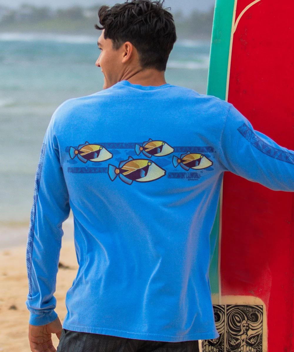 Humu Band - Blue Hawaii Dyed Long Sleeve Crewneck T-Shirt - Image 2