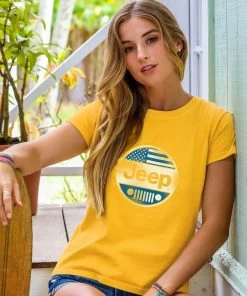 Jeep Stars And Bars - Pineapple Dyed Short Sleeve Crewneck T-Shirt