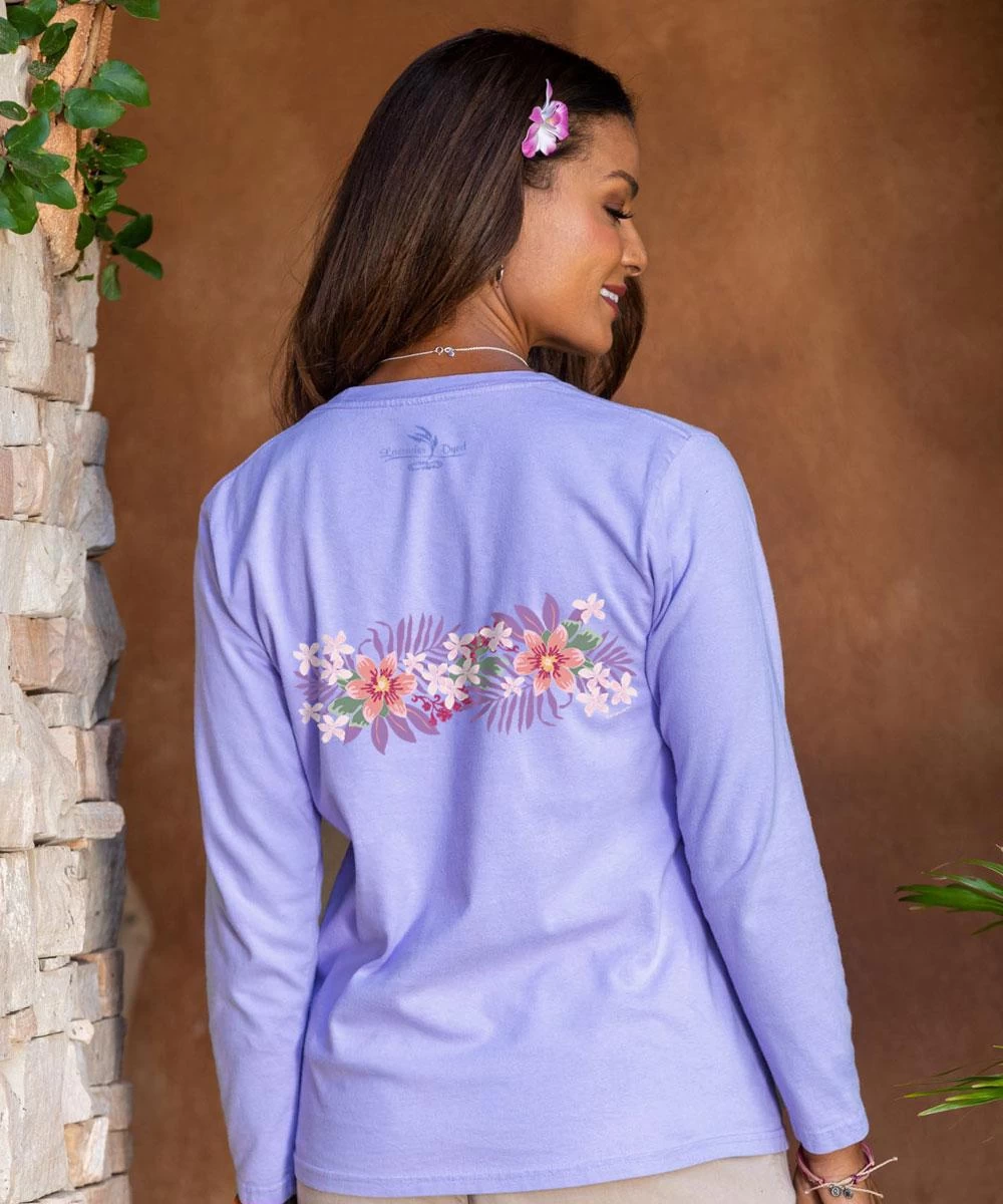 Tiny Whites - Lavender Dyed Long Sleeve Crewneck T-Shirt - Image 2