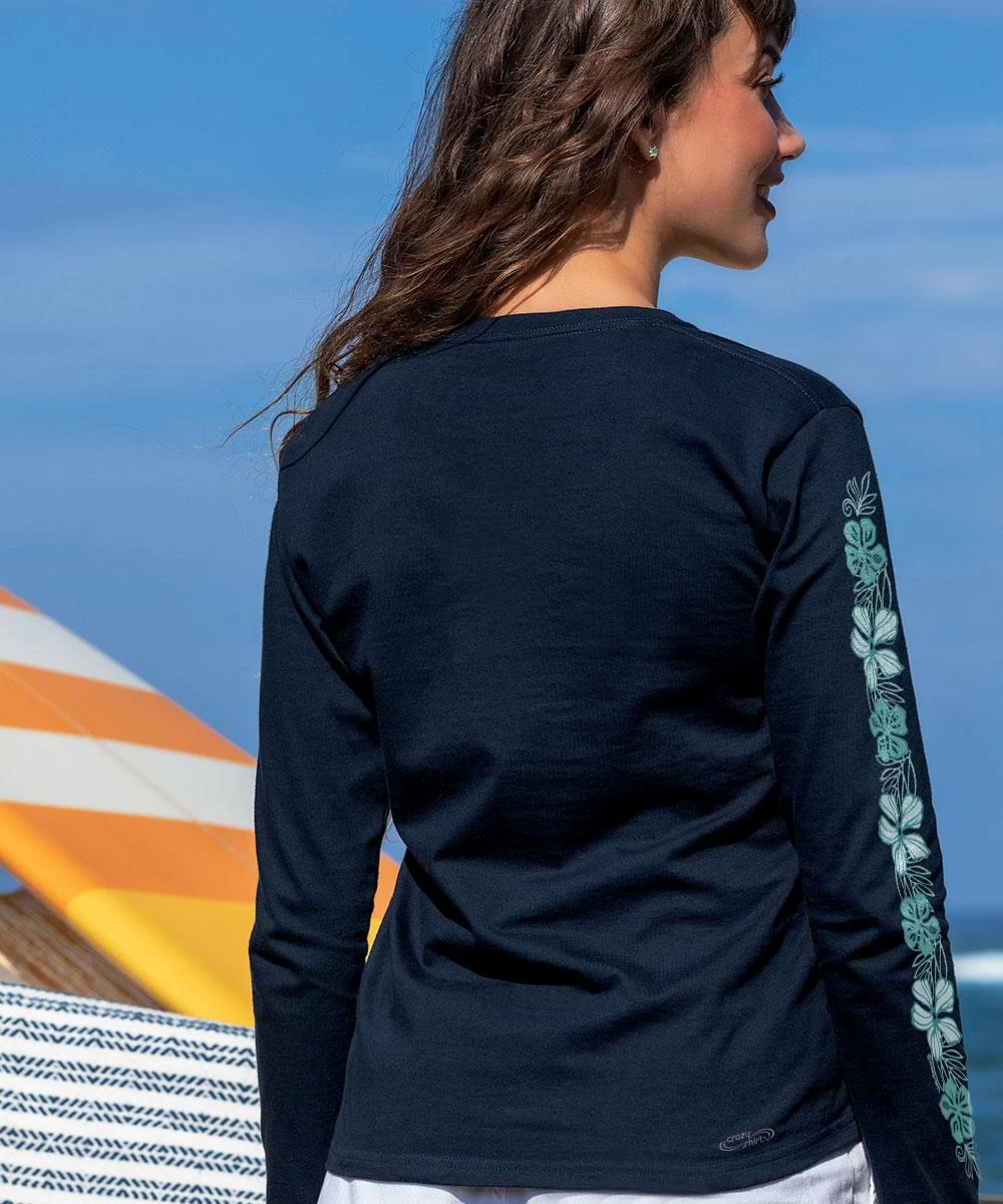 Pua Lani Band - Navy Long Sleeve Crewneck T-Shirt - Image 2