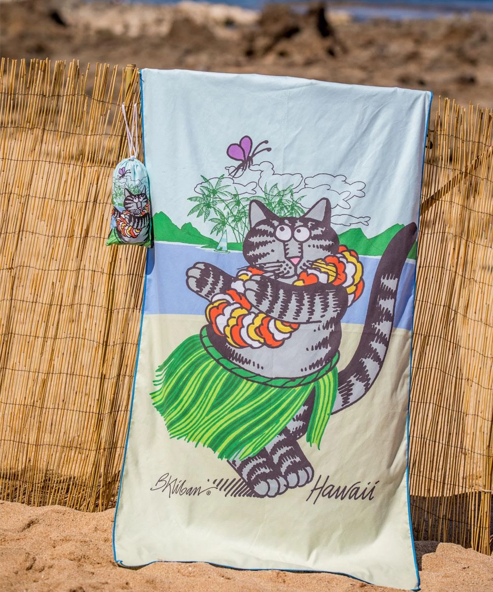 B. Kliban Hula Cat - Microfiber Beach Towel - Image 4