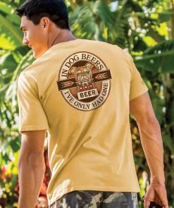 In Dog Beers - Beer Dyed Short Sleeve Crewneck T-Shirt