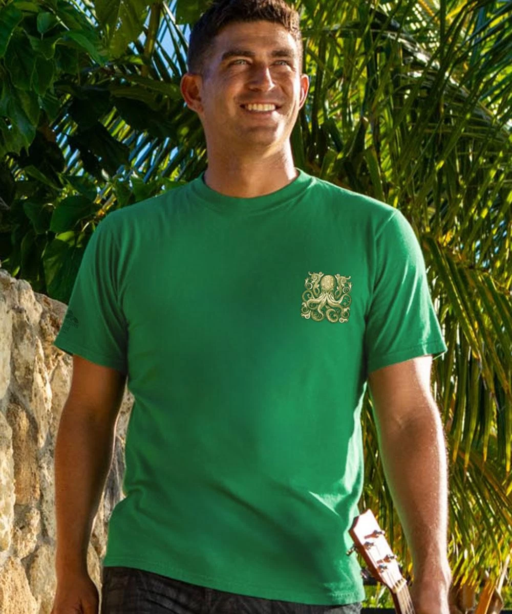 Vintage Octopus - Wintergreen Dyed Short Sleeve Crewneck T-Shirt - Image 2