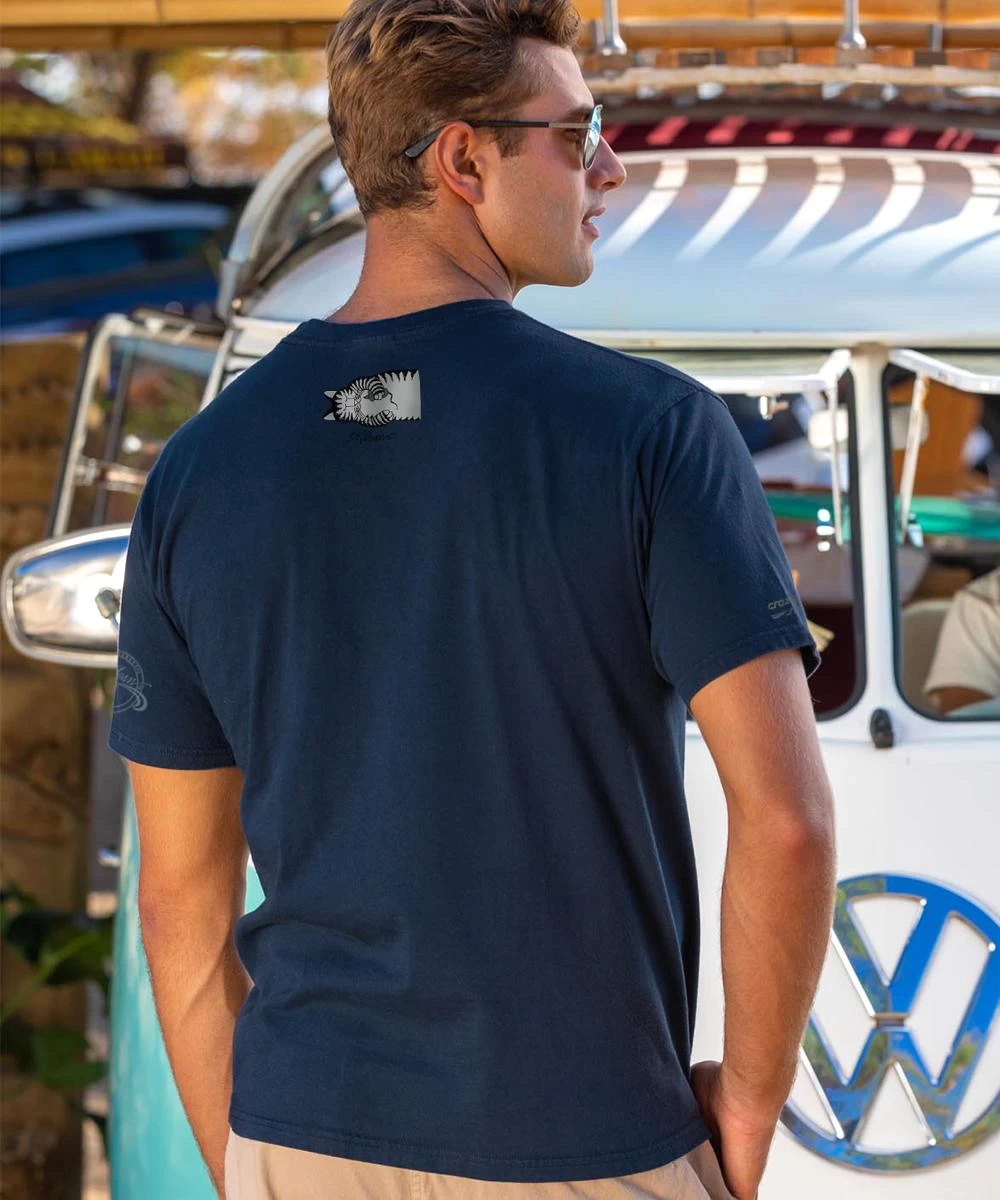 B. Kliban Feed Machine - Navy Short Sleeve Crewneck T-Shirt - Image 2