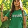 Plumeria Whisper Band - Wintergreen Dyed Short Sleeve Crewneck T-Shirt