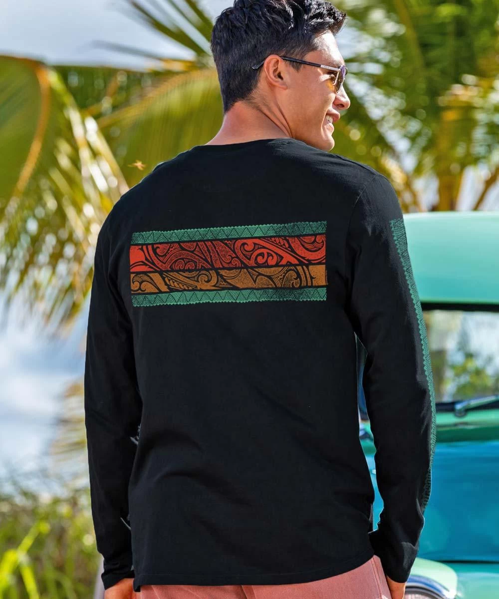 Alakai Band - Jet Black Long Sleeve Pima T-Shirt - Image 2