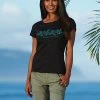 Wyland® Sea Turtle Band - Jet Black Short Sleeve Pima T-Shirt