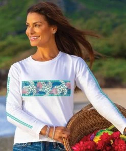 Honu Sealife Band - White Long Sleeve Crewneck T-Shirt