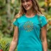 Henna Bursting Sun - Ocean Short Sleeve Pima T-Shirt