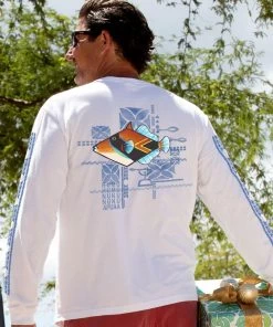Diamond Humu - White Long Sleeve Crewneck T-Shirt