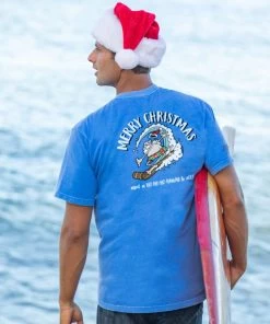 Santa Sled - Blue Hawaii Dyed Short Sleeve Crewneck T-Shirt