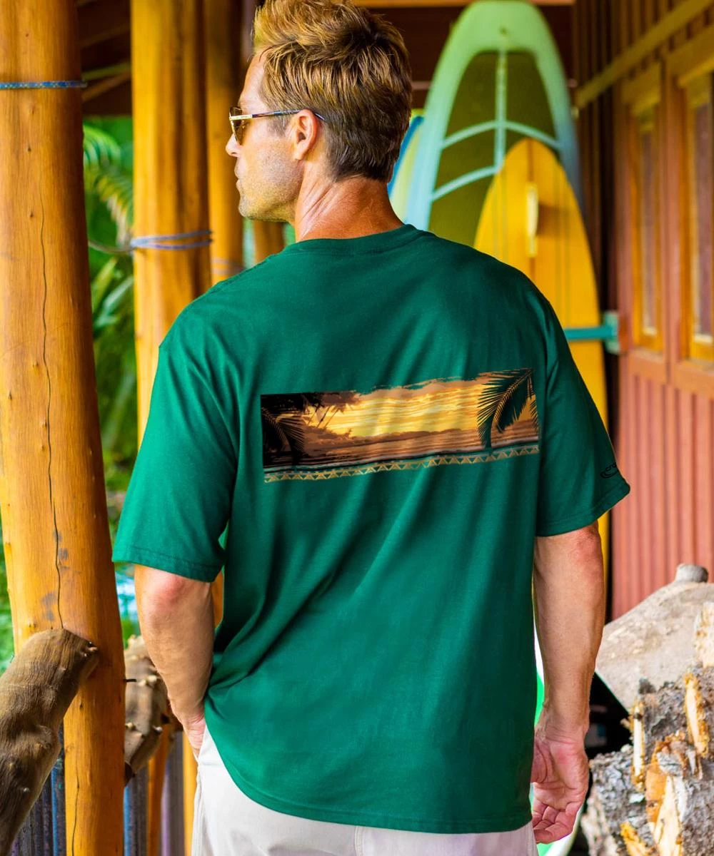 Tropical Blackberry Band - Forest Green Short Sleeve Crewneck T-Shirt - Image 2