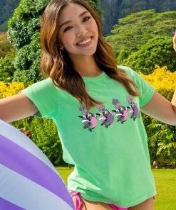 B. Kliban Showgirl Cats - Key Lime Dyed Short Sleeve Crewneck T-Shirt