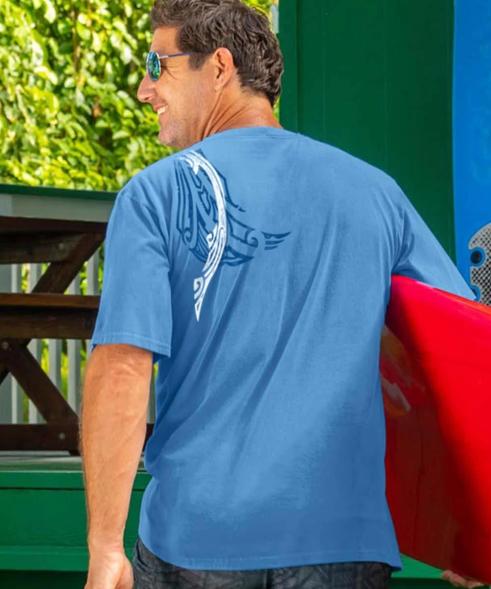 Deep Danger - Blue Hawaii Dyed Short Sleeve Crewneck T-Shirt - Image 2