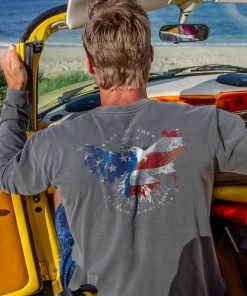 Land Of The Eagle - Crater Dyed® Long Sleeve Crewneck T-Shirt