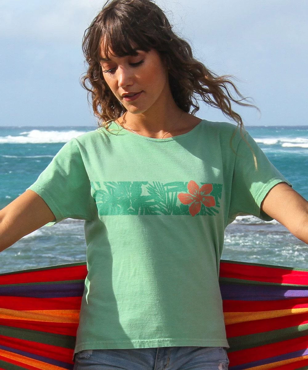 Haku Band - Key Lime Dyed Short Sleeve Scoop Neck T-Shirt