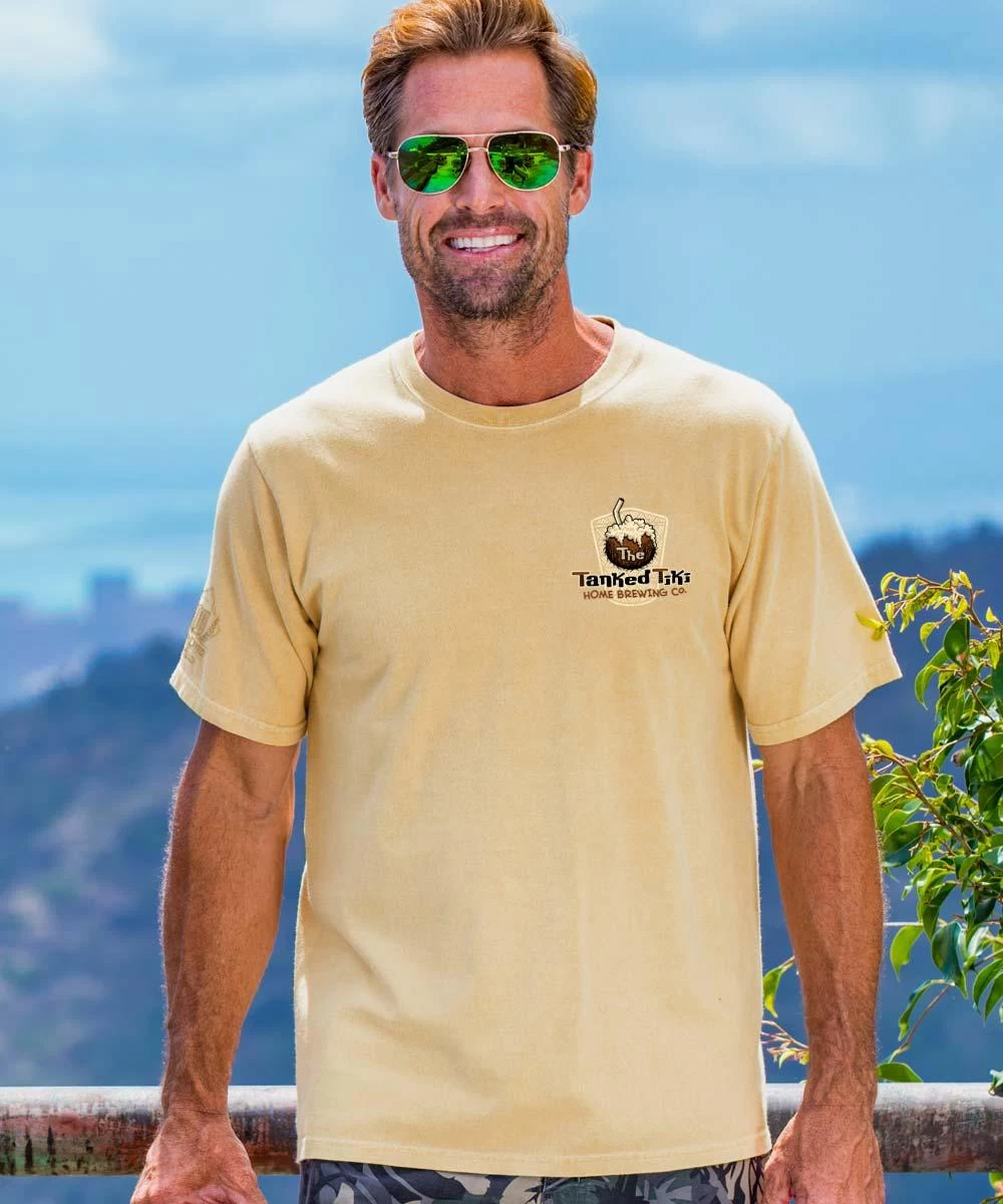 The Tanked Tiki - Pale Ale Dyed Short Sleeve Crewneck T-Shirt - Image 2