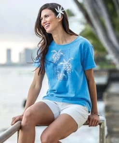 Honu Trio - Blue Hawaii Dyed Short Sleeve Scoop Neck T-Shirt
