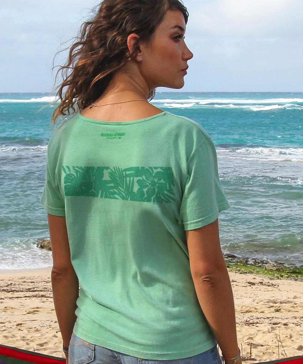 Haku Band - Key Lime Dyed Short Sleeve Scoop Neck T-Shirt - Image 2