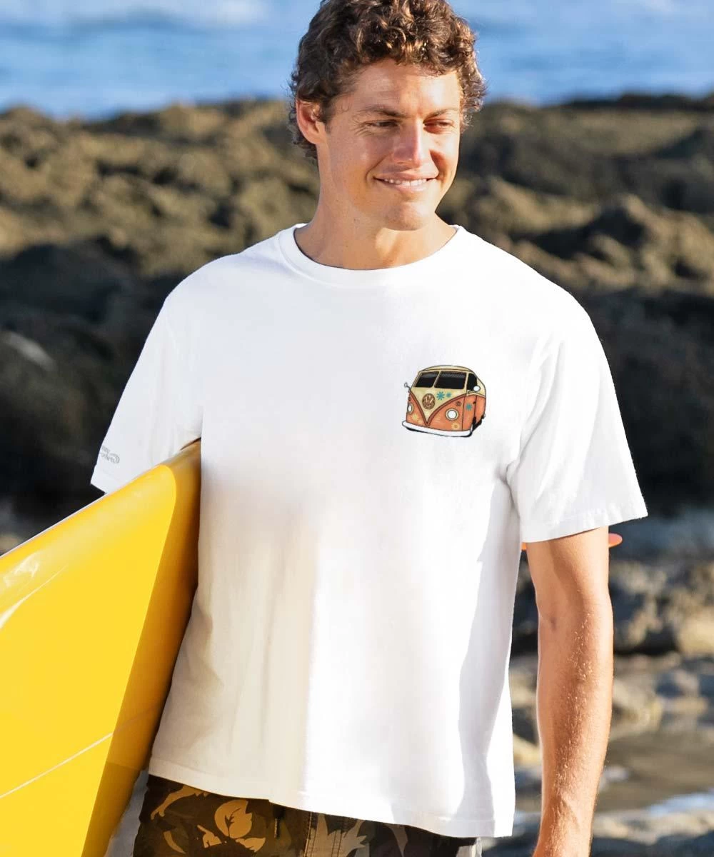 Volkswagen Summer Of Love Scenic - White Short Sleeve Crewneck T-Shirt - Image 2