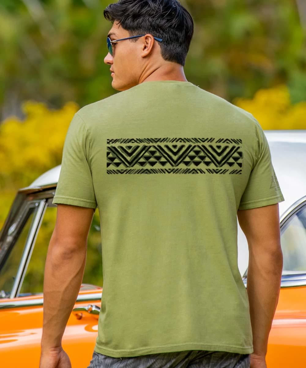 Linear Tribal - Hemp Dyed Short Sleeve Crewneck T-Shirt - Image 2