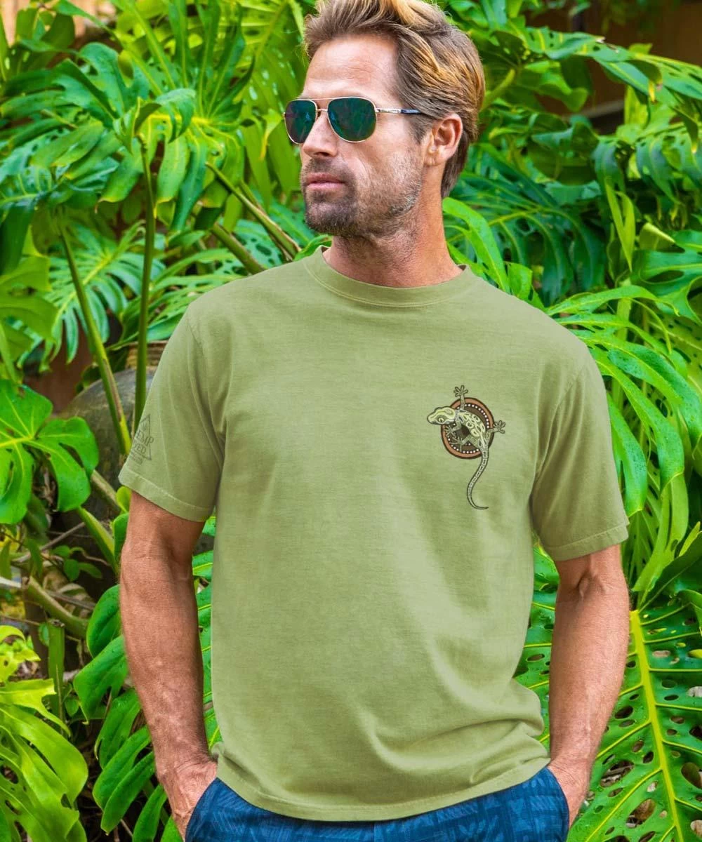 Gecko Mosaic - Hemp Dyed Short Sleeve Crewneck T-Shirt - Image 2