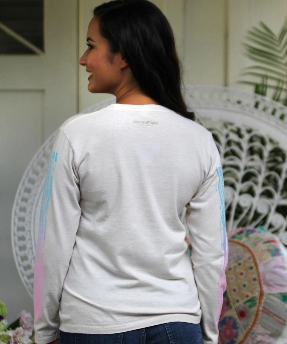 Turtle Fantasy Band - Coconut Dyed Long Sleeve Crewneck T-Shirt - Image 2